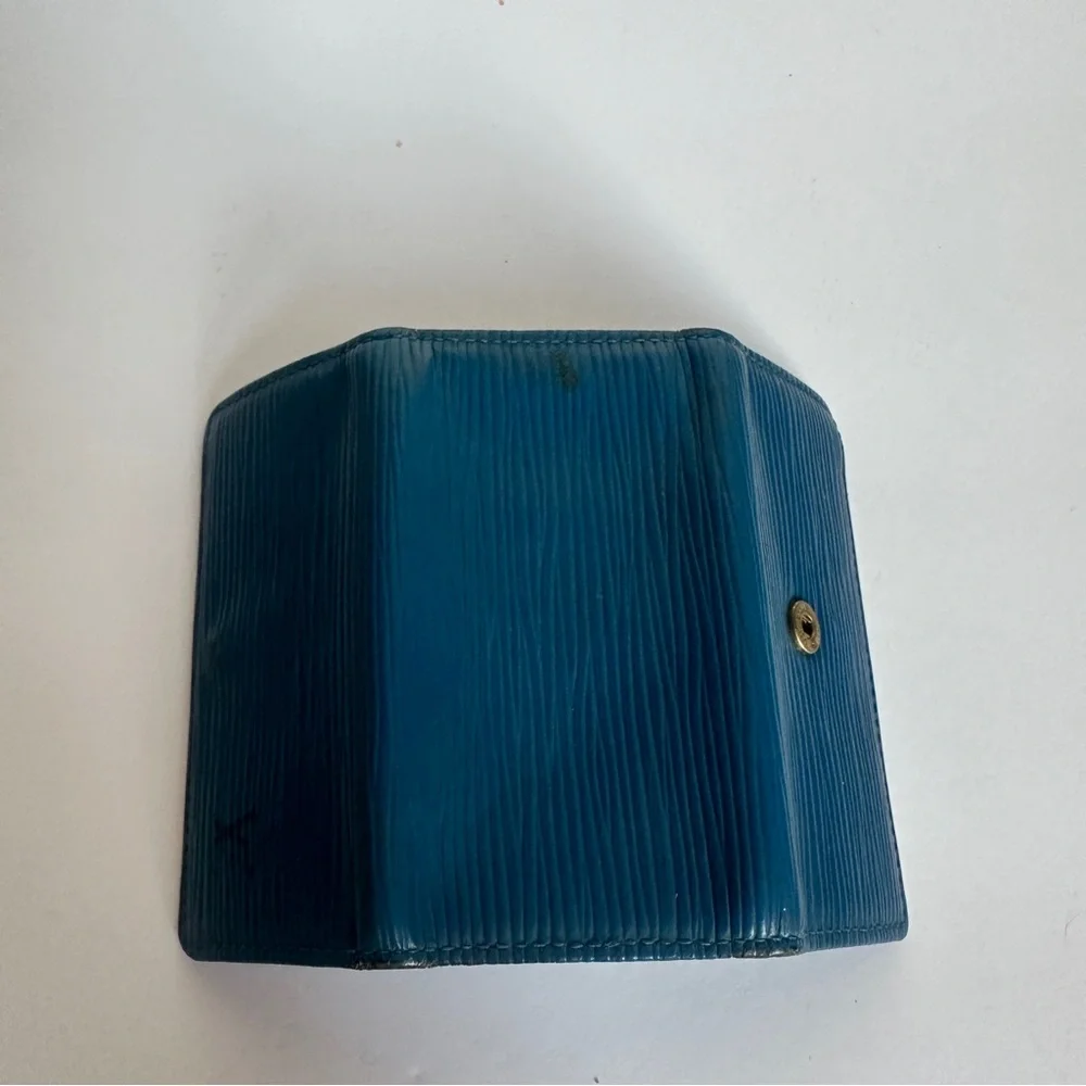Vintage Louis Vuitton Epi Leather Keyring Case Key Holder Blue VGC